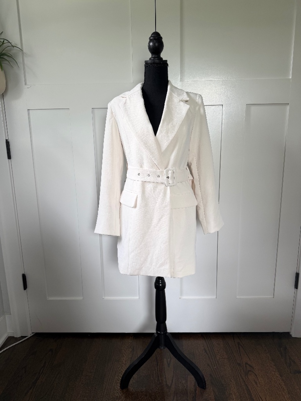 A New Day Long Sleeve Mini Blazer Dress - Cream (XS) | NWT